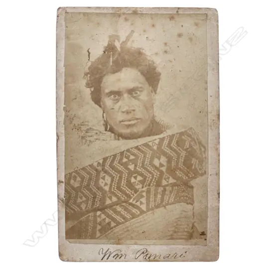 Unidentified photographer 'Wm Pomare Chief of Hokianga', c.1865